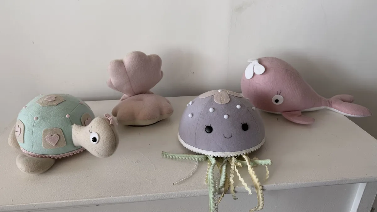 Bichinhos marinhos de pelúcia
