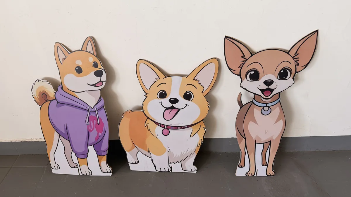 Trio de cachorrinhos em painel
